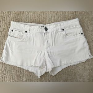 SOLD - STS Blue Distressed White Jean Shorts - Perfect for Summertime!